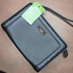 Kate Spade Yulie Helena Street Wristlet Black Studded WLRU2383 NWT